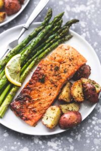 salmon with roasted potatoes